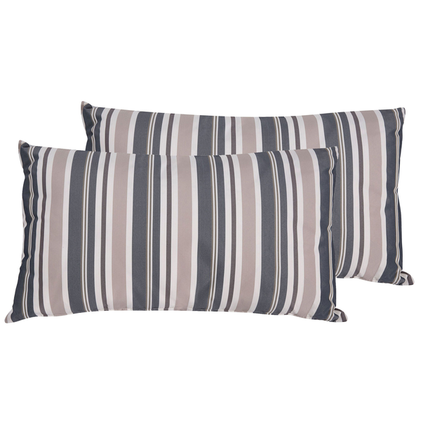 Gartenkissen 2er Set KASTOS Streifenmuster 40 x 70 cm Taupe