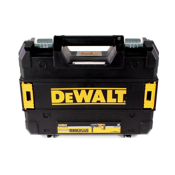 DeWALT Werkzeugkoffer TSTAK Box für Akku-Kombihammer, robuster Kunststoffkoffer mit Tragegriff und Verschlüssen.
