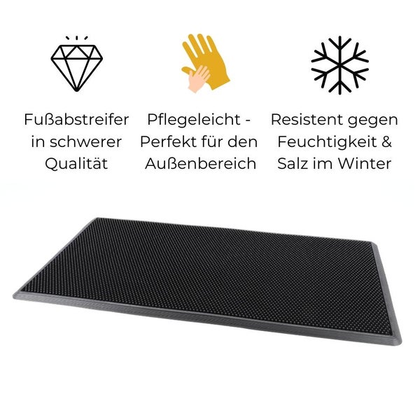 Fußmatte Schmutzfangmatte Fußabtreter Outdoor Gummi Außen Haustür Türmatte Fußabstreifer Türvorleger Schmutzfang Matte Sauberlaufmatten
