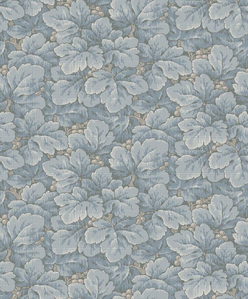 Borastapeter Tapete Blätter Graublau - 53 cm x 10.05 m - 660083