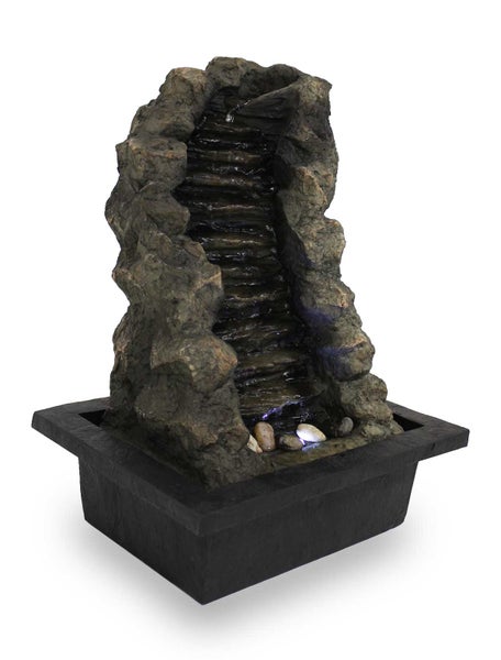 Tischbrunnen Zimmerbrunnen FoStream sehr groß mit 44 cm LED 10872