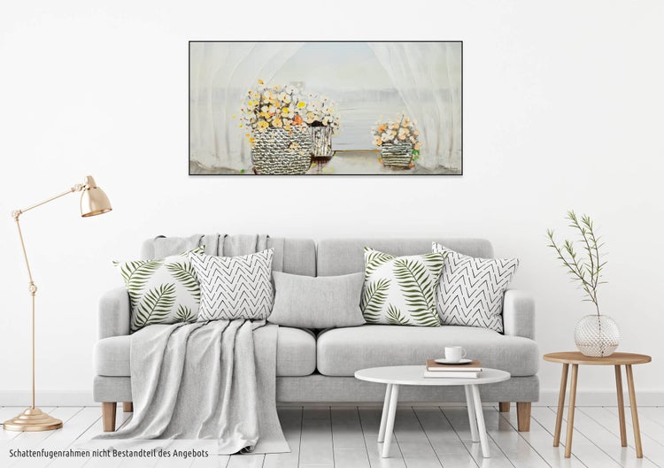 Handgemaltes Gemälde Acrylfarbe 120x60cm Gelb