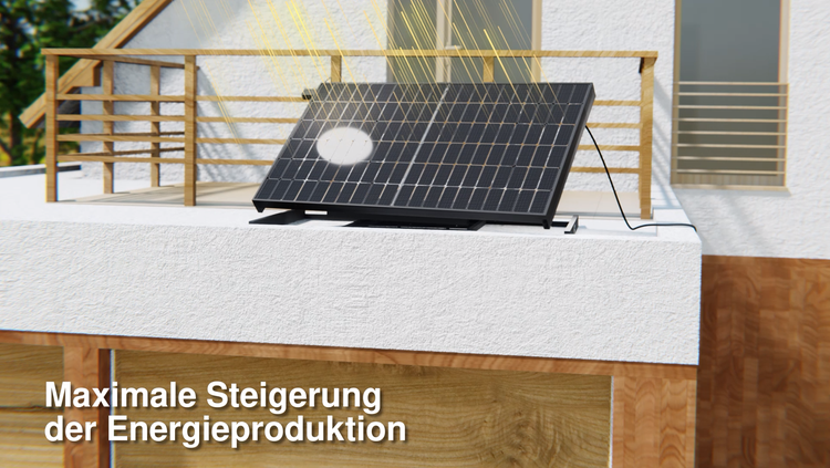 Solarmodul auf dem Dach mit Sonneneinstrahlung zur Energiegewinnung