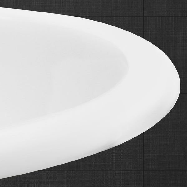 ML-Design Waschbecken aus Keramik Weiß glänzend 49x19,5x40,5cm Oval Einbauwaschbecken mit Überlauf und Abflusloch, Badezimmer Aufsatzwaschbecken Einbauwaschtisch Waschschale Waschplatz Handwaschbecken
