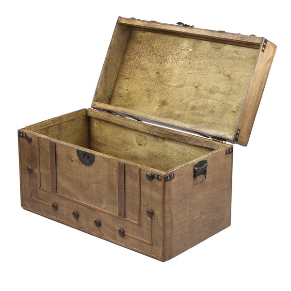 FRANK FLECHTWAREN | Dekotruhe Kolonial, groß, HOLZ, 62 x 34 x 36 cm, ohne Inhalt