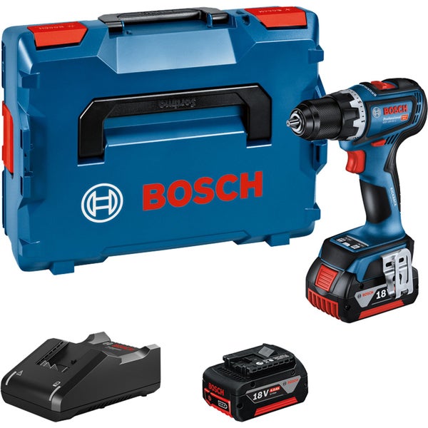 Bosch Akku-Bohrschrauber GSR 18V-90 C 2x 5,0 Ah Akku + Ladegerät in L-Boxx - 06019K6006