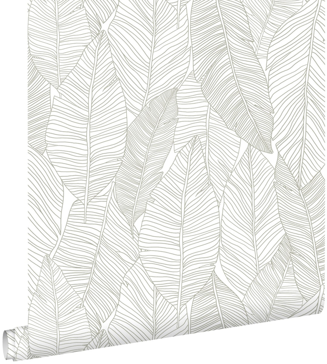 ESTAhome Tapete gezeichnete Blätter Grau - 0,53 x 10,05 m - 139009