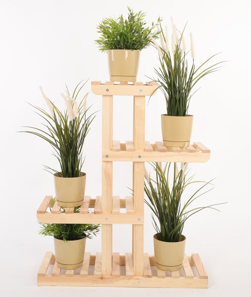 Blumenständer FLORACK HxBxT 82x68x25cm 5 Ablagen Kieferholz Natur unbehandelt