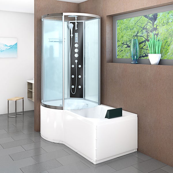 Wanne Dusche Kombination Weiß K50-R03 100x170