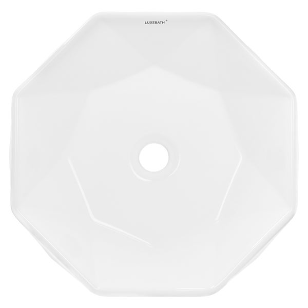 ML-Design Waschbecken Keramik Weiß glänzend Ø42x13,5 cm inkl. Ablaufgarnitur, Diamant Design, Aufsatzwaschbecken ohne Überlauf, Moderne Waschtisch Waschschale Waschplatz Handwaschbecken für Badezimmer