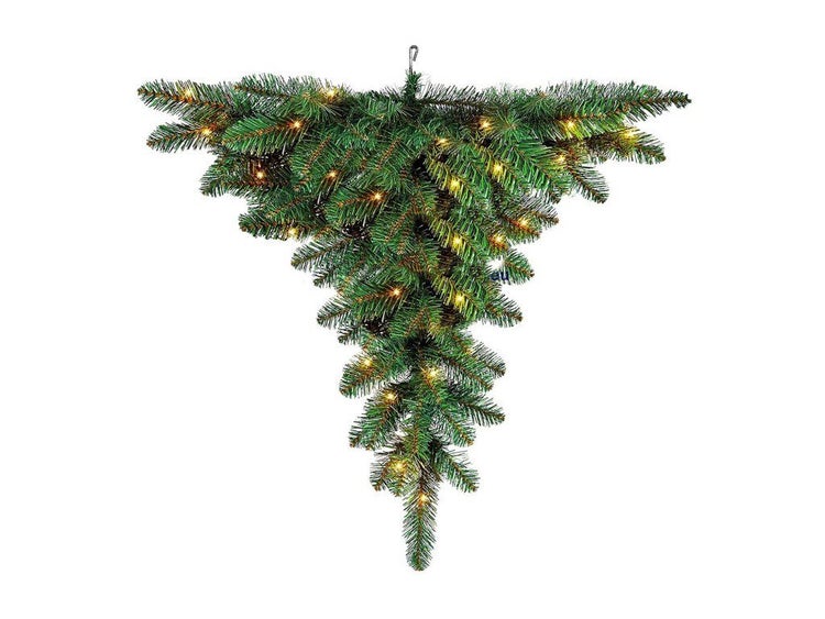 Künstliche hängende Weihnachtsdekoration aus Tannenzweigen mit integrierter LED Beleuchtung