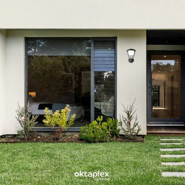 Außenlampe Oktaplex Bel E27 2700K warmweiß 806lm IP54 anthrazit 230V elegante Leuchte für Garten Terrasse Außenlaterne Wandlampe