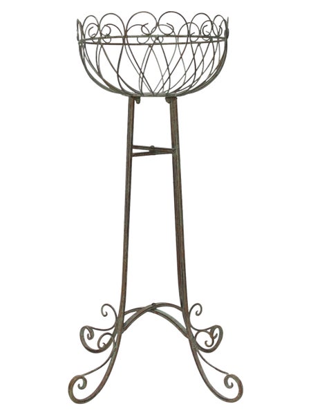 Pflanzsäule aus Metall mit dekorativem Design