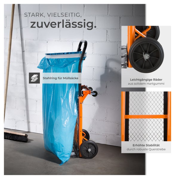 Sackkarre tectake  Belastbarkeit 80 kg 2 in 1 orange