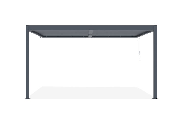 Pergola bioklimatisch aus Aluminium PIANA 388 x 298 x 218 cm selbsttragende - mit isolierten  verstellbares Lamellendach, graue