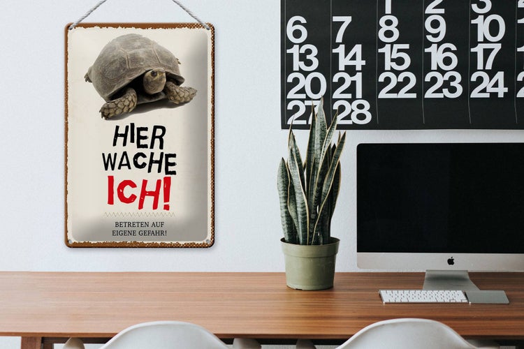 Blechschild Spruch 20x30cmkröte hier wache eigene Gefahr