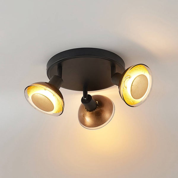 Lindby Strahler Erin in Schwarz aus Metall (3 flammig, GU10 ) - Deckenlampe Deckenleuchte Lampe Spot Wohnzimmerleuchte