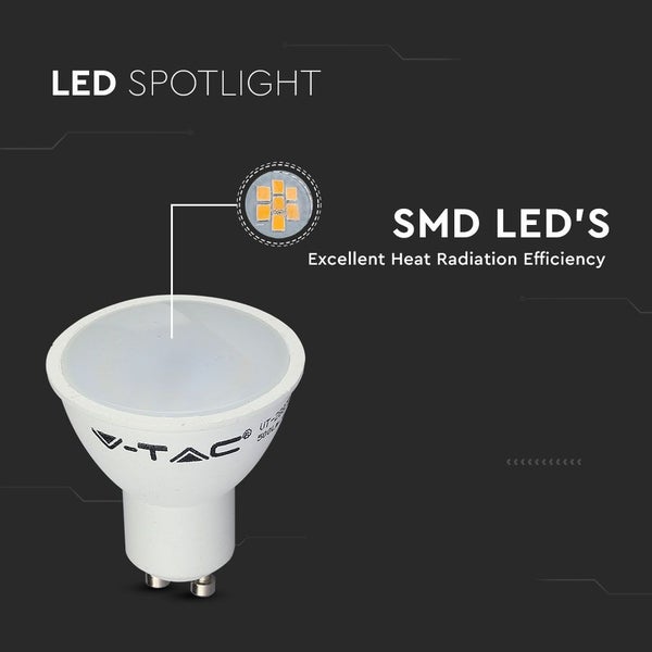 GU10 LED-Strahler - Milchig - Abdeckung - Sockel - 4.5W - Warm - Weiß - 3000K - SMD - Kreisförmig - 50x56.5mm - IP20 - Bundle - of - 10