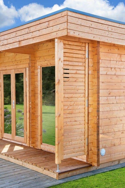 FinnTherm Saunahaus Petri Gartensauna Sauna mit 70 mm Wandstärke Außensauna