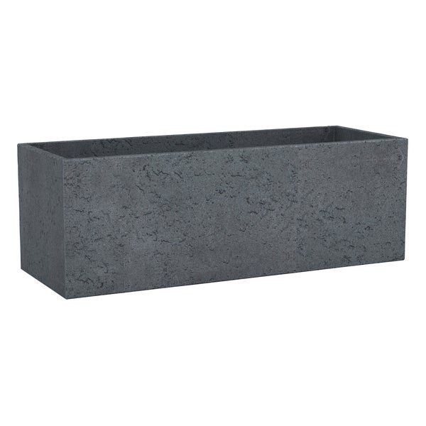 Scheurich C-Cube Long 80, Pflanzgefäß/Blumentopf/Pflanzkübel, rechteckig,  aus Kunststoff Farbe: Stony Black, 79 cm Breite, 29 cm Tiefe, 27,4 cm hoch, 35 l Vol.