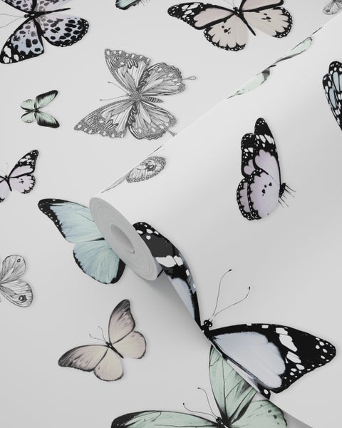 Tapetenrolle mit Schmetterlingsmuster