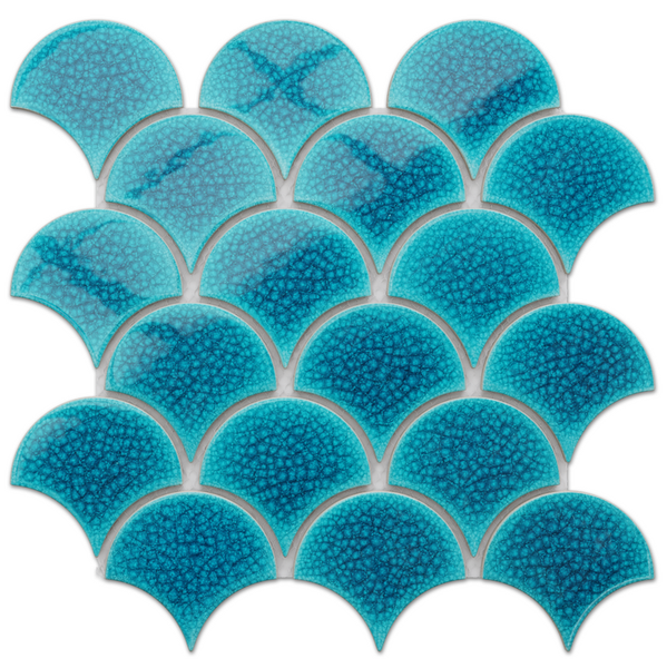 Keramikmosaik auf Netz für Bad oder Küche 28.5 cm x 29.0 cm - Adriatic Wave