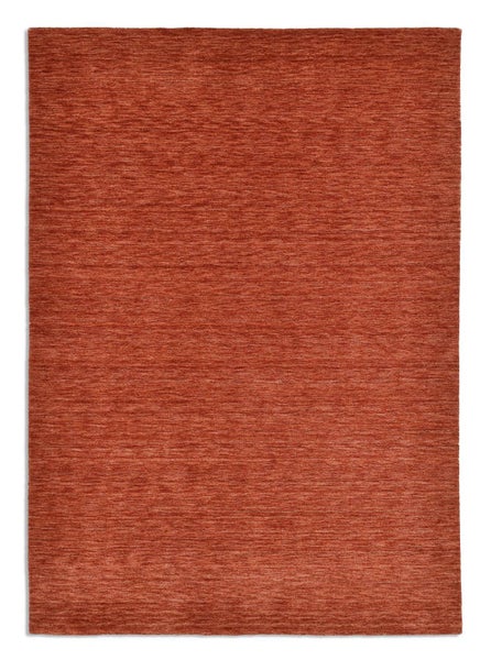 Wollteppich Luxus Designerteppich moderner uni Teppich aus reiner Schurwolle Terracotta 170x240 cm