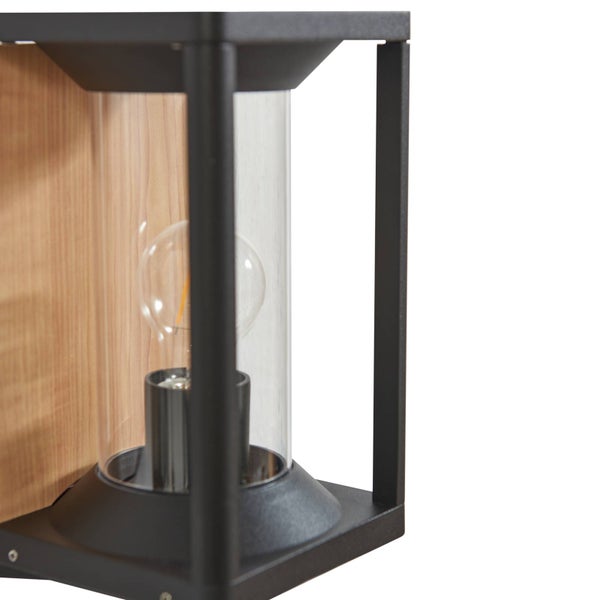 Lucande Wandleuchte außen Candina (Modern) in Schwarz aus Aluminium (1 flammig, E27) - Außenwandleuchten Wandlampe Led Außenlampe Outdoor für Außenwand/Hauswand Haus Terrasse & Balkon