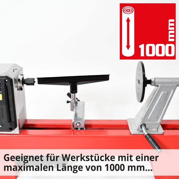Drechselbank geeignet für Werkstücke mit einer maximalen Länge von 1000 Millimeter
