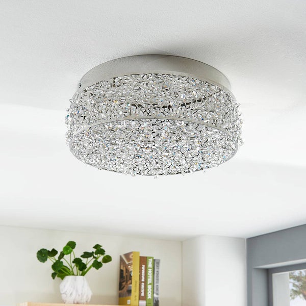Lucande LED Deckenleuchte Felias (Modern) in Chrom (1 flammig, ) - Lampe Deckenlampe Schlafzimmerleuchte