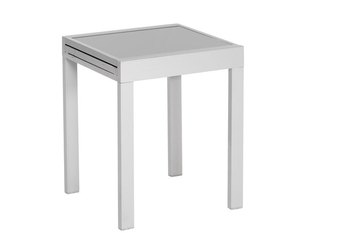 Balkonausziehtisch, 65 (130) x 65 cm, silber