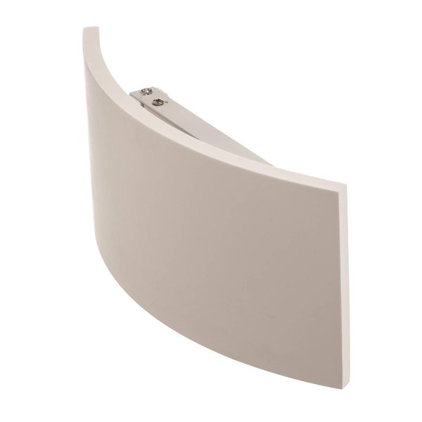 Lindby Gips Wandlampe weiß, bemalbar indirektes Licht Uplight & Downlight Wandleuchte 2 flammig für Wohnzimmer Esszimmer Küche Flur Gipsleuchte Wand innen IP20