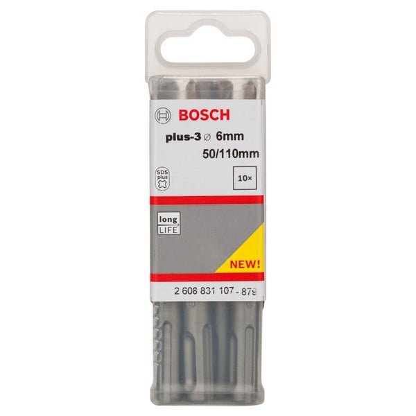 Bosch Hammerbohrer  plus-3 6x50x110mm 10 Stk. - 2608831107
