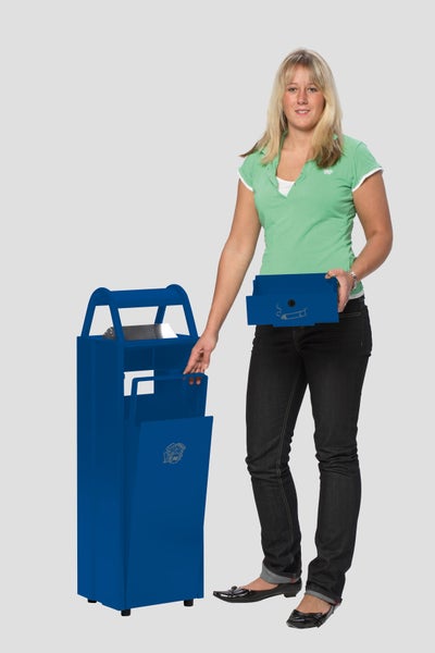 PROREGAL Kombiascher Mit Schloss Und Blenden 35 Liter HxBxT 97,5 x 30,5 x 26,5 cm Stahl Blau
