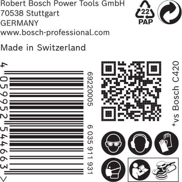 Bosch 50x Expert C470 Schleifpapier Mehrloch für Exzenterschleifer 125 mm G 120 - 2608901128