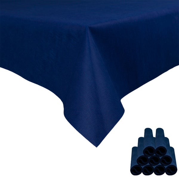 Sensalux Tischdecke, abwaschbar, Vorteilspack, 10 Stück, 1,18m x 2,5m, Dunkelblau