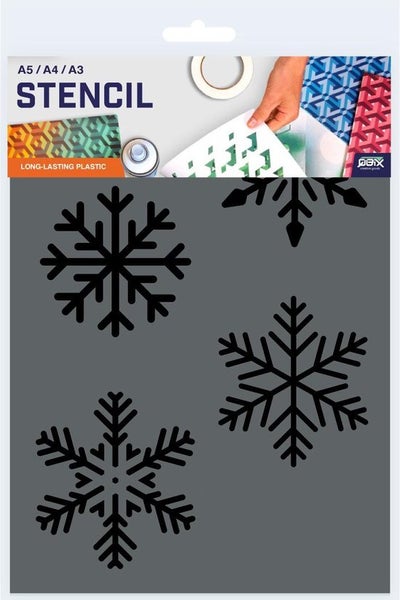 QBIX Schneeflocken Schablone A3 Größe Kunststoff - Durchmesser pro Flocke 13cm