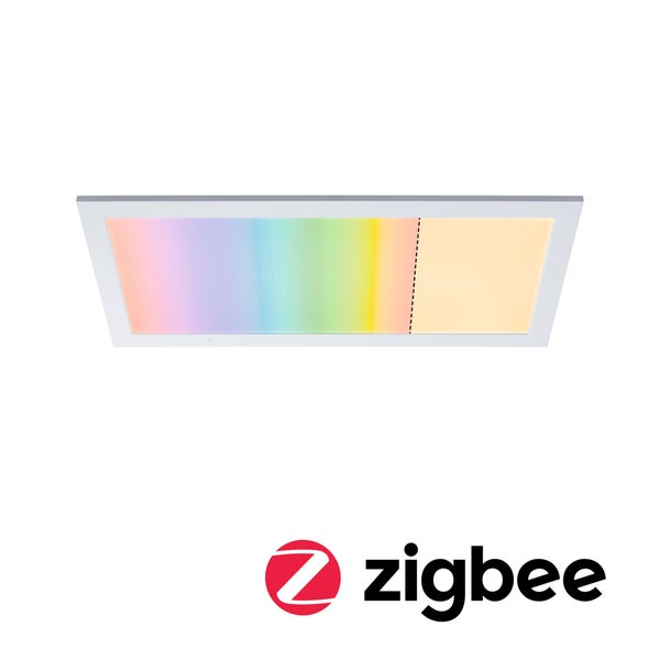 Zigbee Logo und Deckenleuchte mit Farbwechsel
