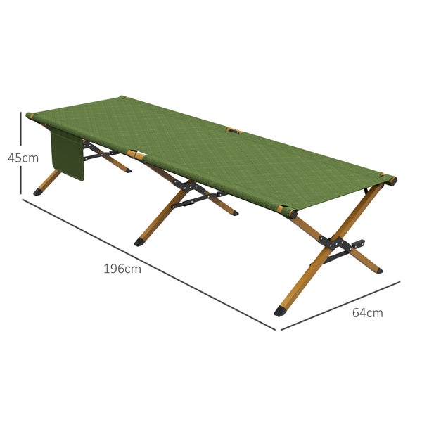 Outsunny Sonnenliege, Gartenliege, 196L x 64B x 45Hcm, Aluminium, Oxford, Dunkelgrün