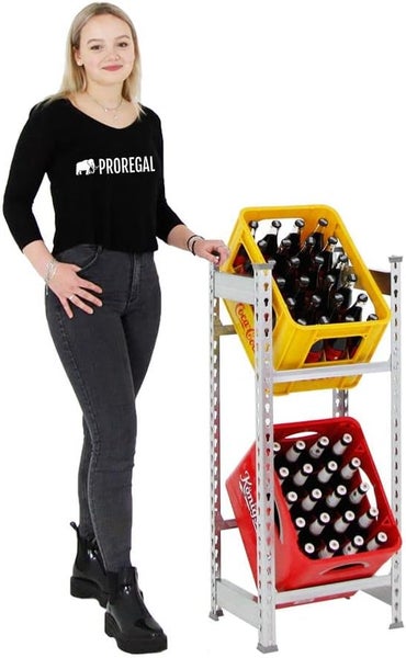 Getränkeregal mit zwei Getränkekisten