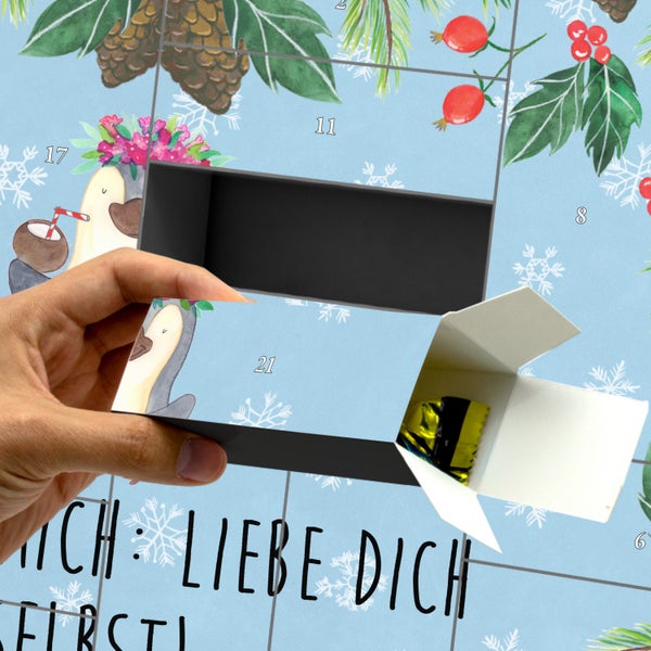 Mr. & Mrs. Panda Befüllbarer Adventskalender Pinguin Kokosnuss - Blau Pastell