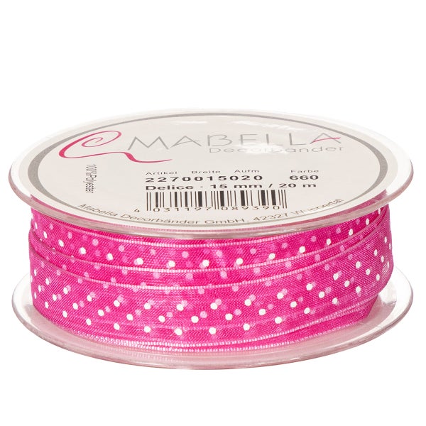 Mabella Delice Dekorband, 15 mm breit, 20 Meter Rolle