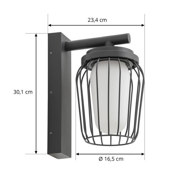 Lucande Wandleuchte außen Chandan (spritzwassergeschützt (Modern) in Schwarz aus Aluminium (1 flammig, E27) - Außenwandleuchten Wandlampe Led Außenlampe Outdoor für Außenwand/Hauswand