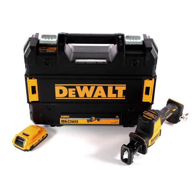 DeWalt Akku-Säbelsäge mit einem Akku und schwarzem Systemkoffer