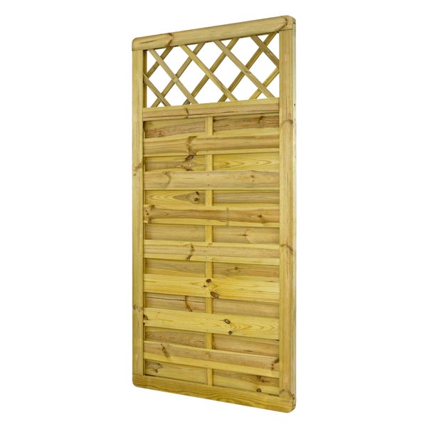 Holzzaun-Element mit Rankgitter für den Garten