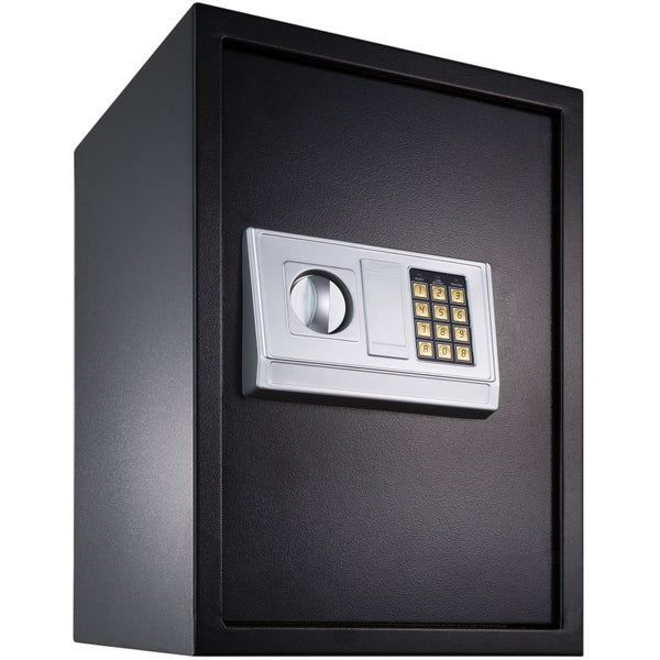 Elektronischer Safe tectake  50 x 35 x 34,5 cm mit Doppelbolzen-Verschlusssystem schwarz