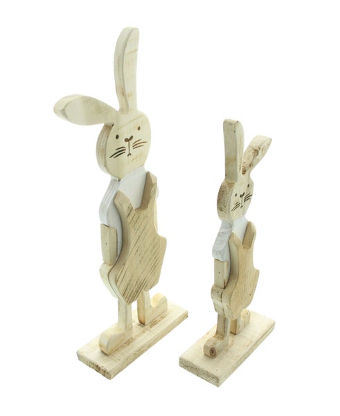 FRANK FLECHTWAREN | Hase Hosenträger, 2er Set, PAPPEL, HOLZ, Höhe 30 cm, 38,5 cm
