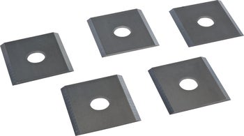 Set mit fünf quadratischen Hartmetall Wendeplatten mit mittiger Bohrung für Holzbearbeitungswerkzeuge