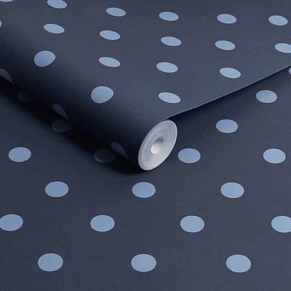 Vliestapete - Button Spot Navy