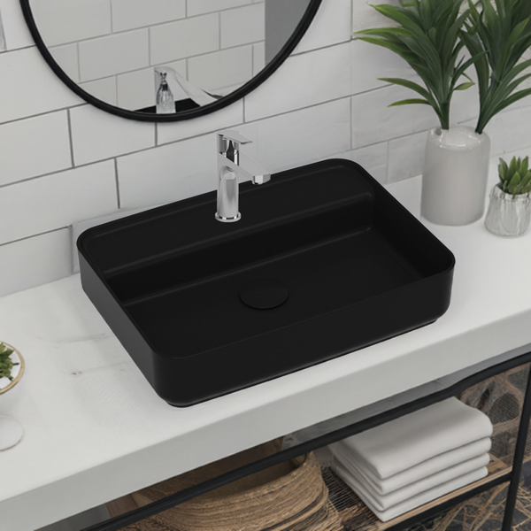 Isvea Waschbecken Aufsatzwaschbecken Badezimmer Schwarz